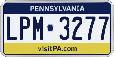 PA license plate LPM3277