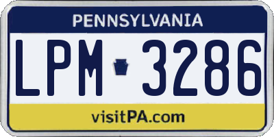 PA license plate LPM3286