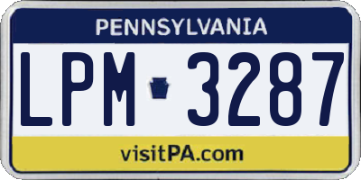 PA license plate LPM3287