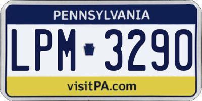 PA license plate LPM3290
