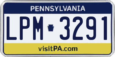 PA license plate LPM3291