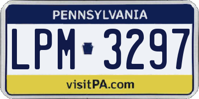 PA license plate LPM3297