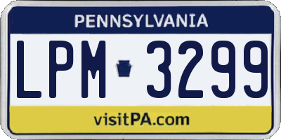 PA license plate LPM3299