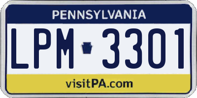 PA license plate LPM3301