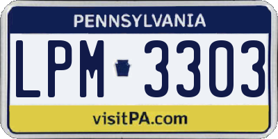 PA license plate LPM3303