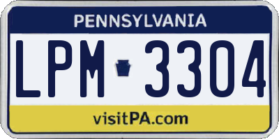 PA license plate LPM3304