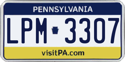 PA license plate LPM3307