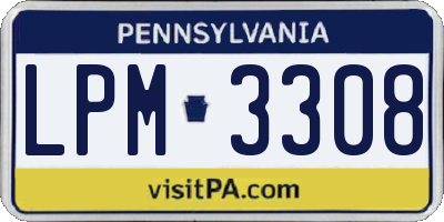 PA license plate LPM3308