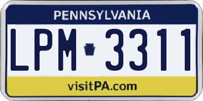 PA license plate LPM3311