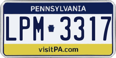 PA license plate LPM3317