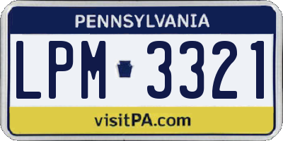 PA license plate LPM3321