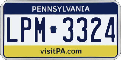 PA license plate LPM3324