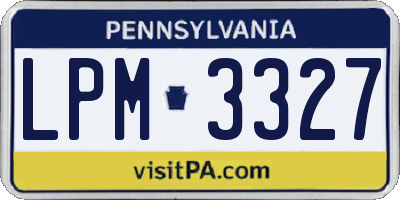 PA license plate LPM3327