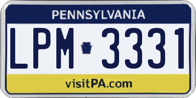 PA license plate LPM3331