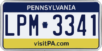 PA license plate LPM3341