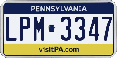 PA license plate LPM3347