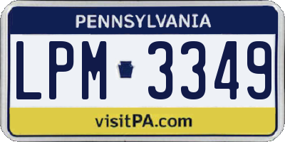 PA license plate LPM3349