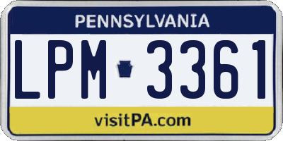 PA license plate LPM3361