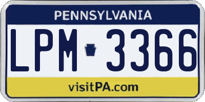 PA license plate LPM3366