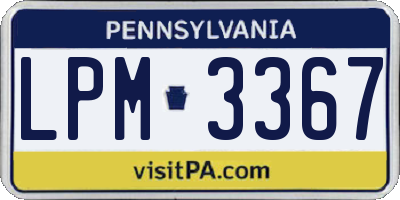 PA license plate LPM3367