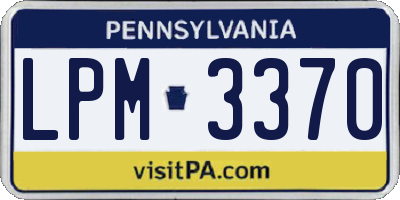 PA license plate LPM3370