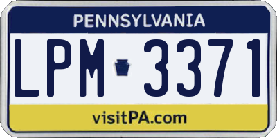 PA license plate LPM3371