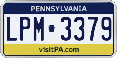 PA license plate LPM3379