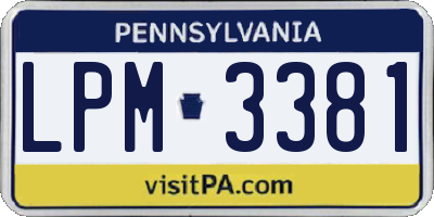 PA license plate LPM3381