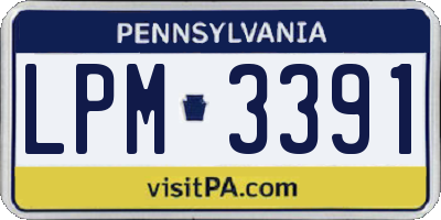 PA license plate LPM3391