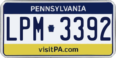 PA license plate LPM3392