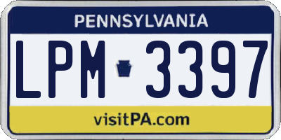 PA license plate LPM3397