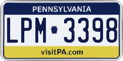 PA license plate LPM3398