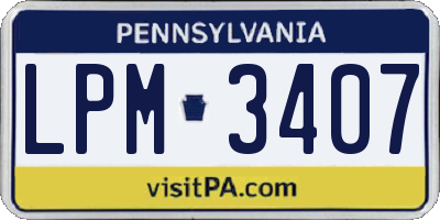 PA license plate LPM3407
