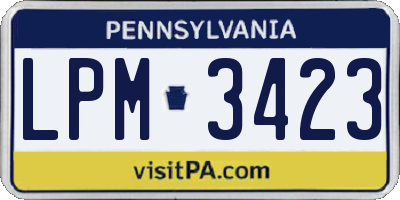 PA license plate LPM3423