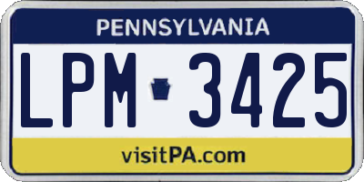 PA license plate LPM3425
