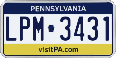 PA license plate LPM3431