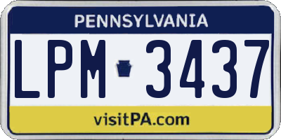PA license plate LPM3437