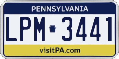 PA license plate LPM3441