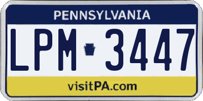 PA license plate LPM3447