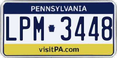 PA license plate LPM3448