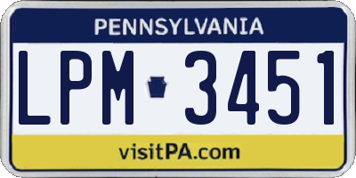 PA license plate LPM3451
