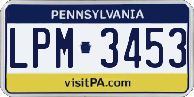 PA license plate LPM3453