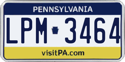 PA license plate LPM3464