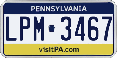PA license plate LPM3467