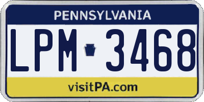 PA license plate LPM3468