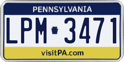 PA license plate LPM3471