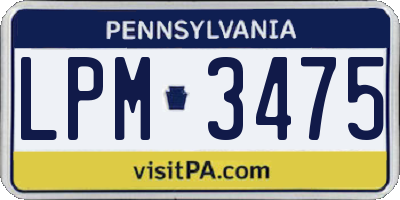 PA license plate LPM3475