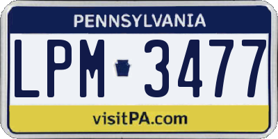 PA license plate LPM3477