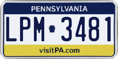 PA license plate LPM3481