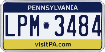 PA license plate LPM3484